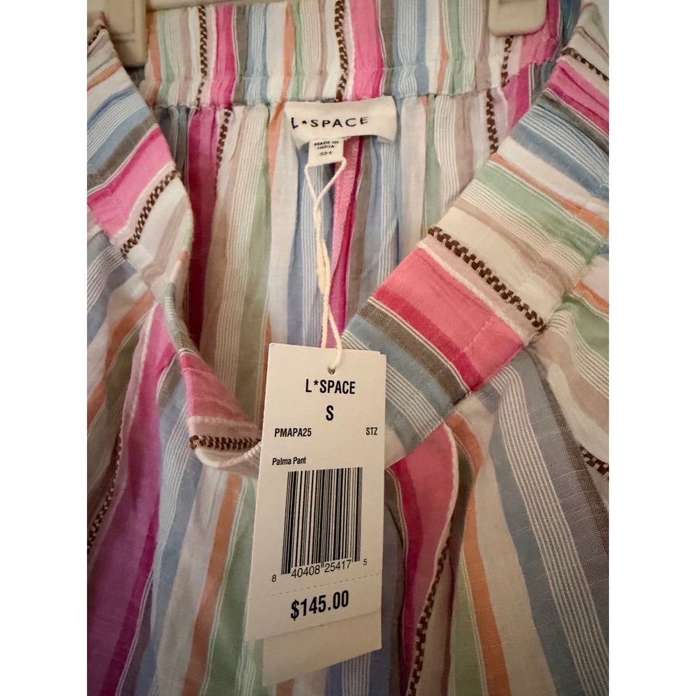 LSPACE Palma Top and Pant Set San Tropez Stripe NWT Smocked Crop Wide Leg S M - Picture 9 of 9